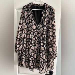 Dynamite Black and Pink Floral Dress